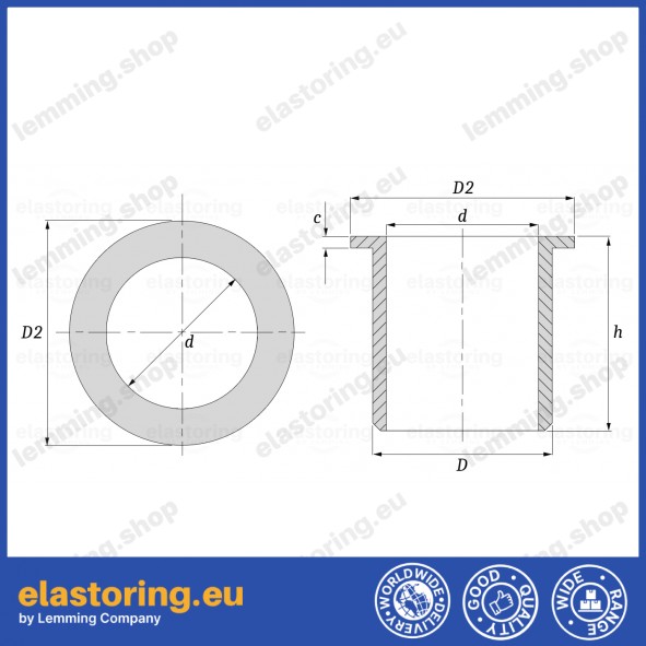 TULEJA ŚLIZGOWA EB65.02 90x110x50 KOŁNIERZ 120/8 TULEJA ŚLIZGOWA EB65.02 90x110x50 KOŁNIERZ 120/8