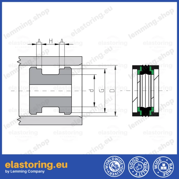 PAKIET TŁOKOWY KGD 20x11x13,5/17,7 PAKIET TŁOKOWY KGD 20x11x13,5/17,7