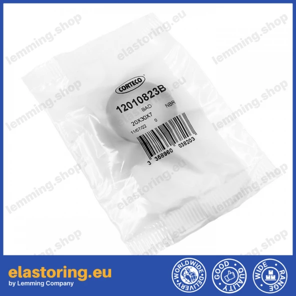 Uszczelnienie wału 20x30x7 BAD NBR