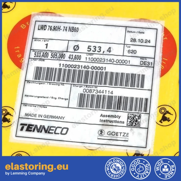 Uszczelnienie slizgowe Goetze 76.90H-74 A2 NB60